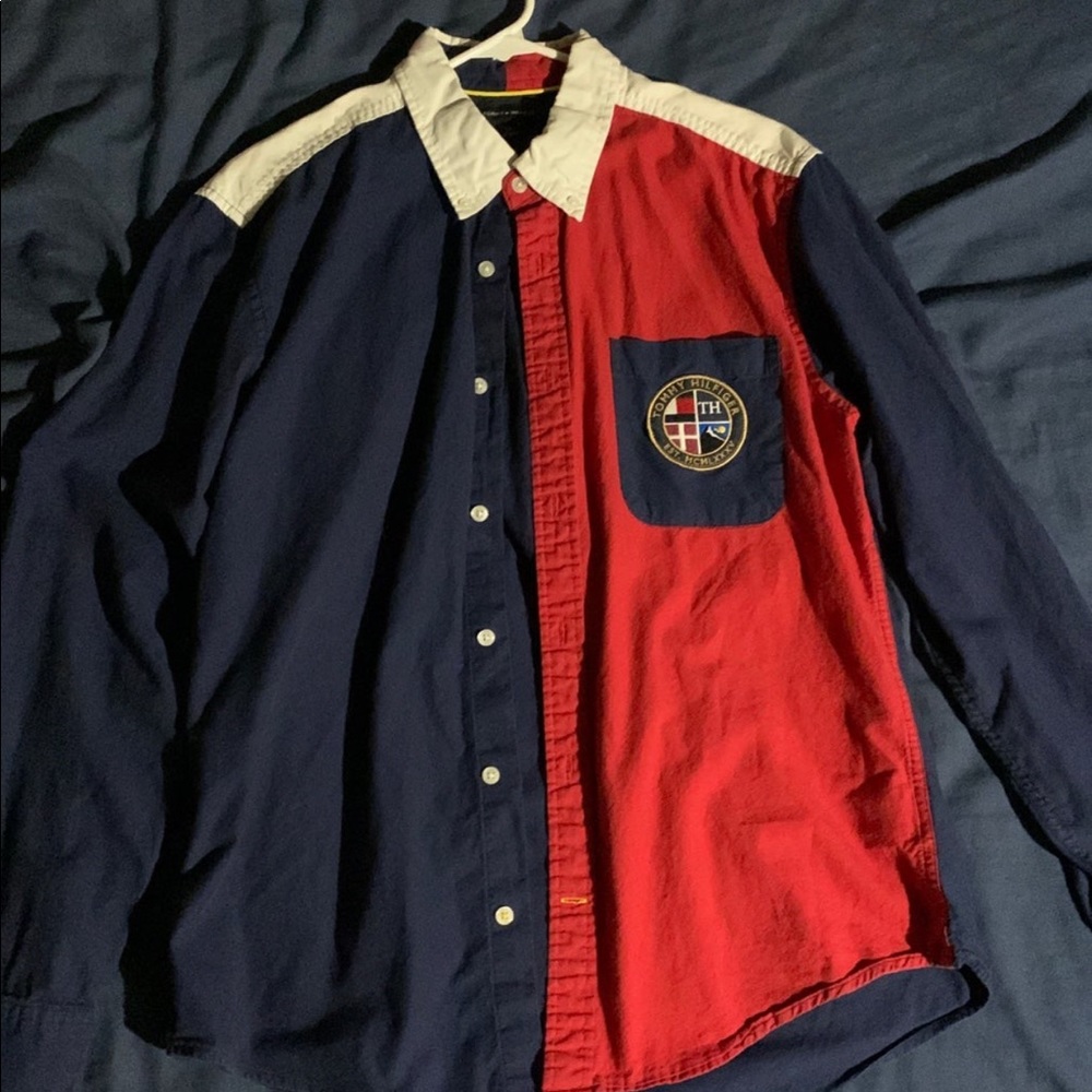 Tommy Hilfiger Button Down Dress Shirt size Large